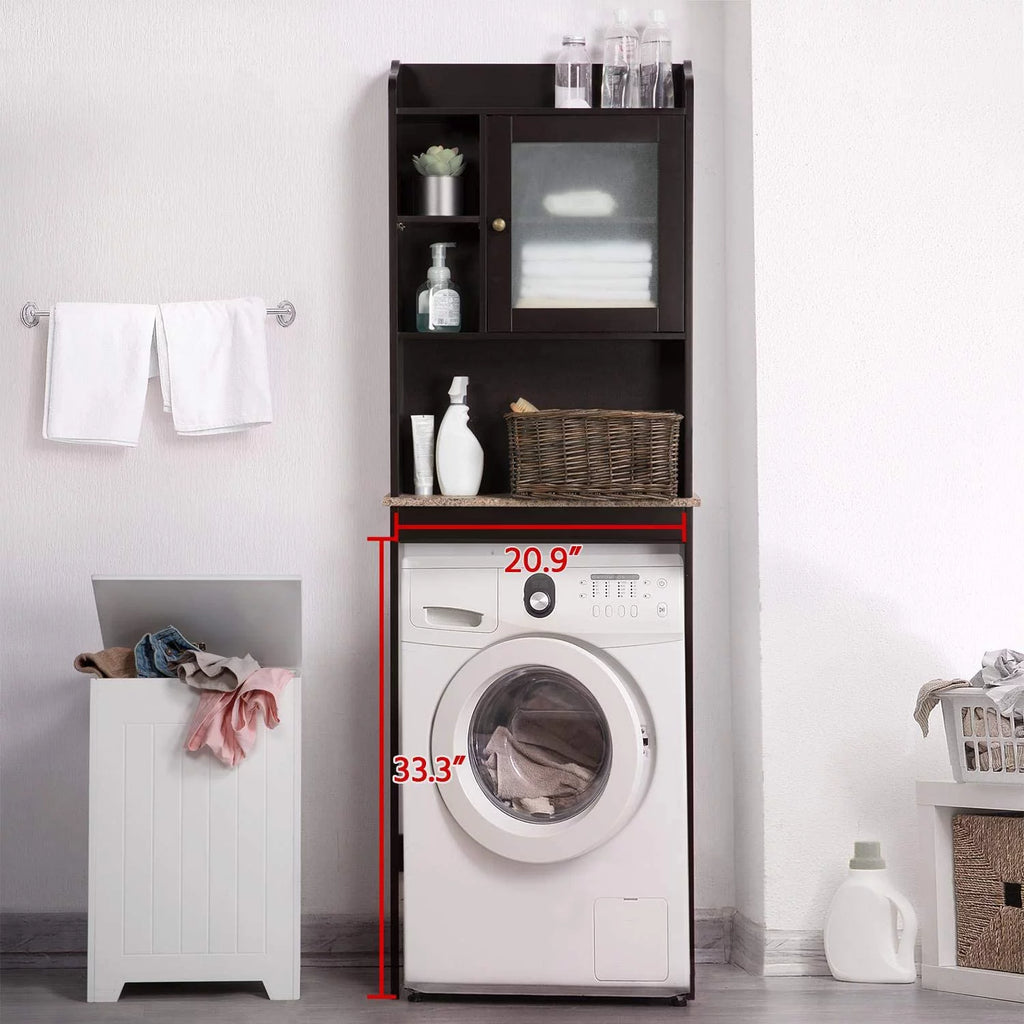 Space-Saving Over The Toilet Cabinet with Glass Door K54957