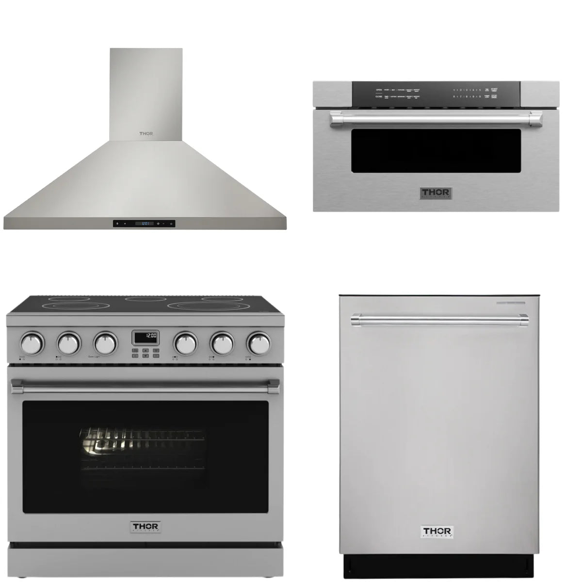36 Electric Range, Range Hood, Dishwasher and Microwave O125942