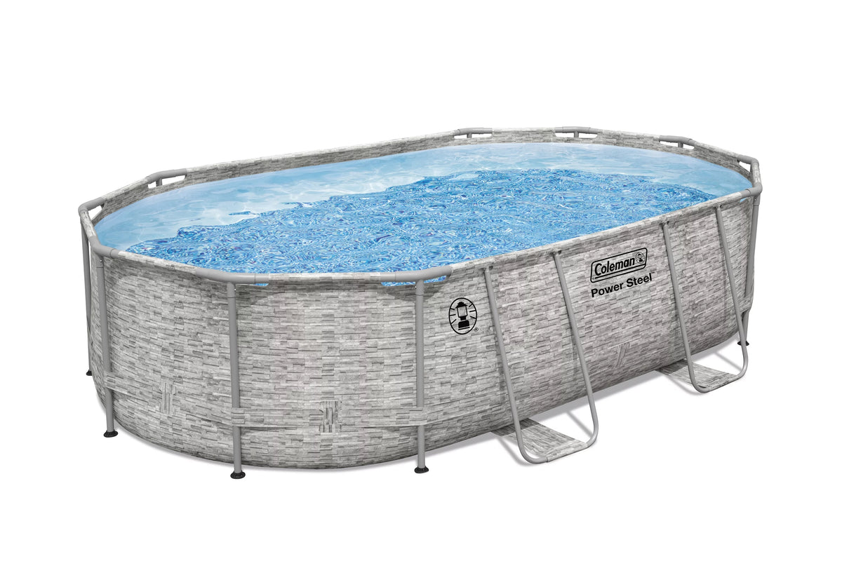 16 ft. x 10 ft. x 42 in. Oval Metal Frame Above Ground Pool Set B16978