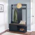 Black Hall Tree & Shoe Bench Q86125