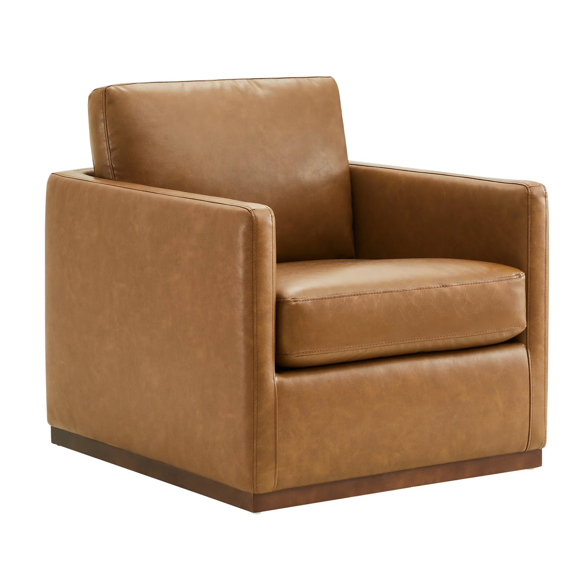 Swivel Faux Leather Accent Chair L900