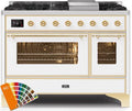 48 Dual Fuel Propane Gas Range with Brass Trim Y7541
