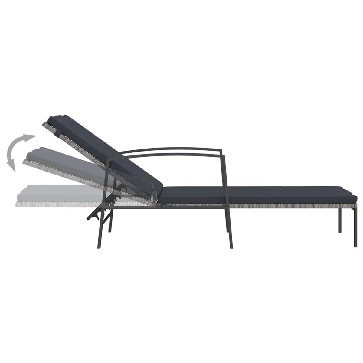2 pcs Poly Rattan Sun Loungers with Table T69067