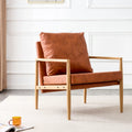 PU Leather Accent Arm Chair with Metal Frame E38444