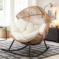 Oversized PE Rattan Wicker Rocking Egg Chair with Cushion U2431