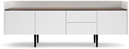 White and Walnut 2 Drawer 3 Door Sideboard Cabinet J469