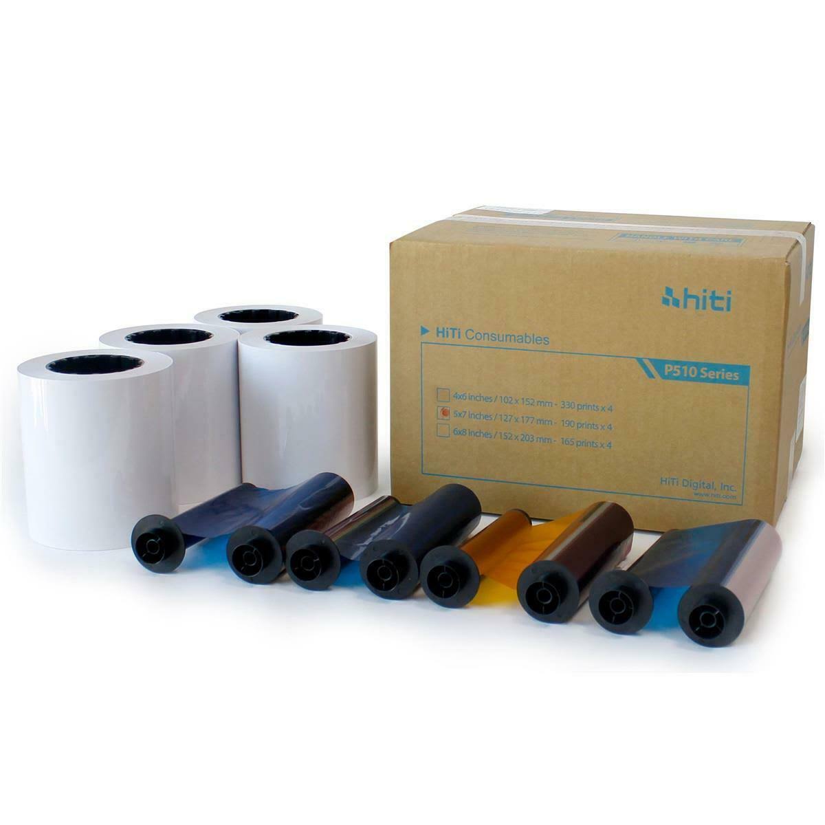 5x7x22 Ribbon and Paper Case 4X 190 Sheet Rolls D465