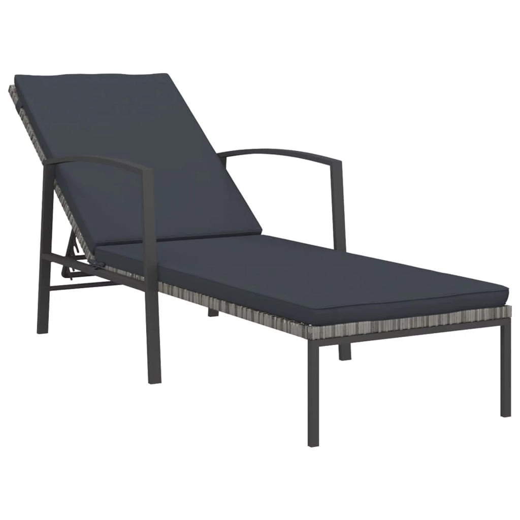 2 pcs Poly Rattan Sun Loungers with Table T69067