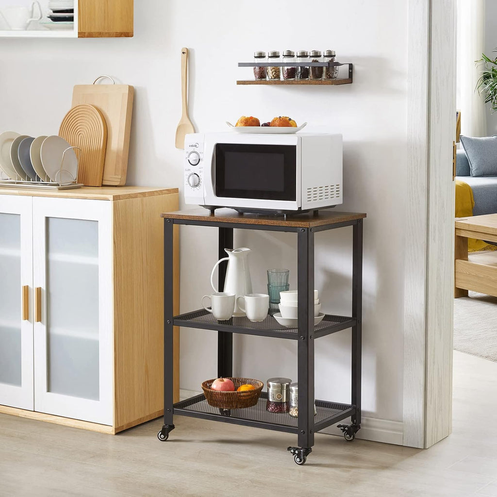Vintage 3-Tier Kitchen Bar Cart on Wheels H780