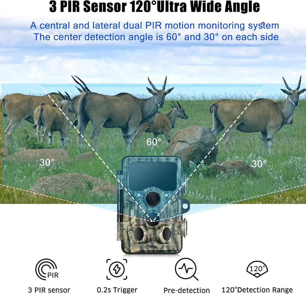 1296P 20MP WiFi Trail Camera with 940nm Night Vision Y445702