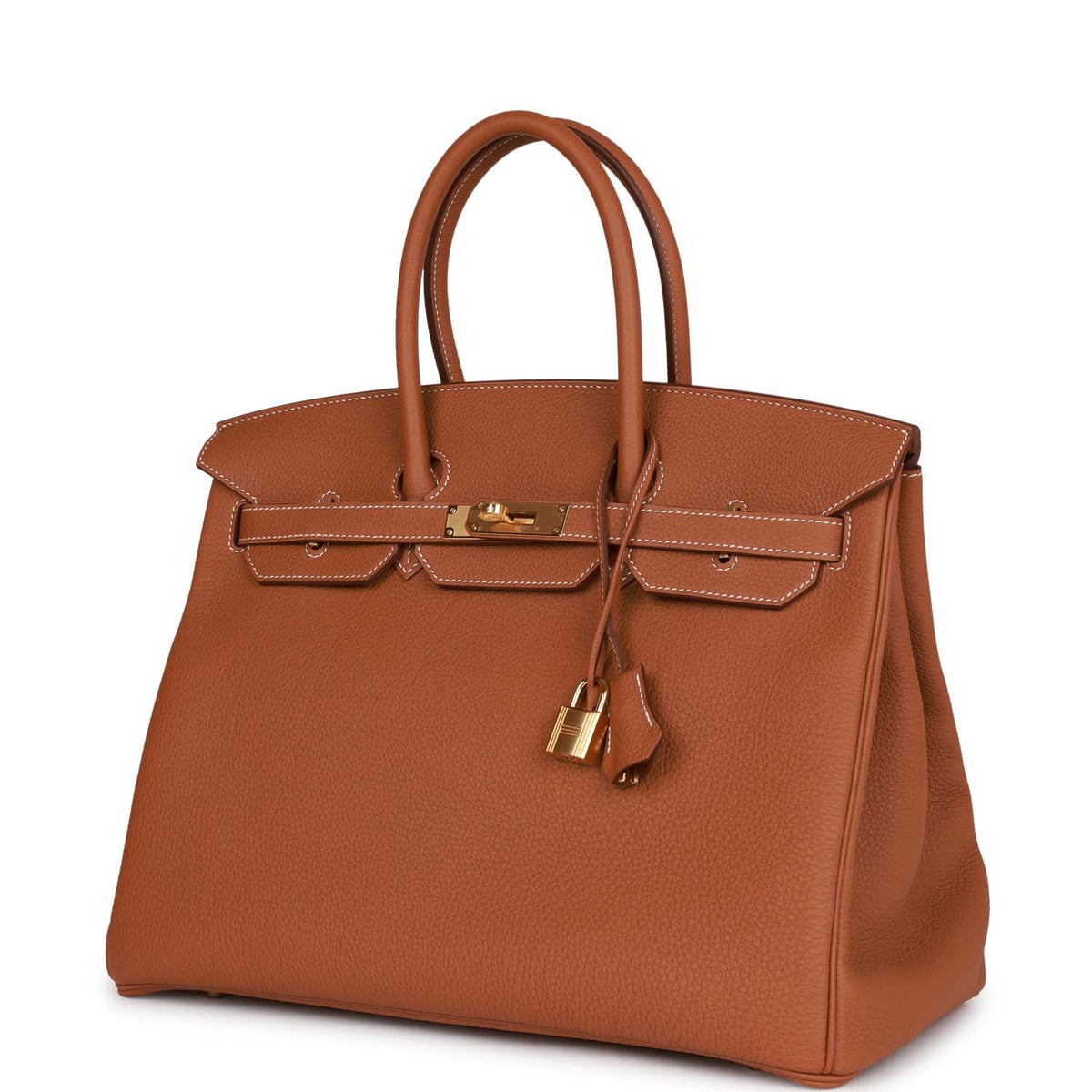 Gold Leather Handbag Q8482