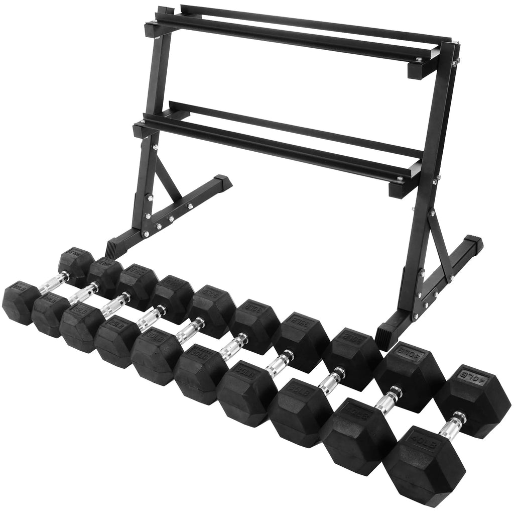 150 LB Dumbbell Set with A-Frame Rack U6809