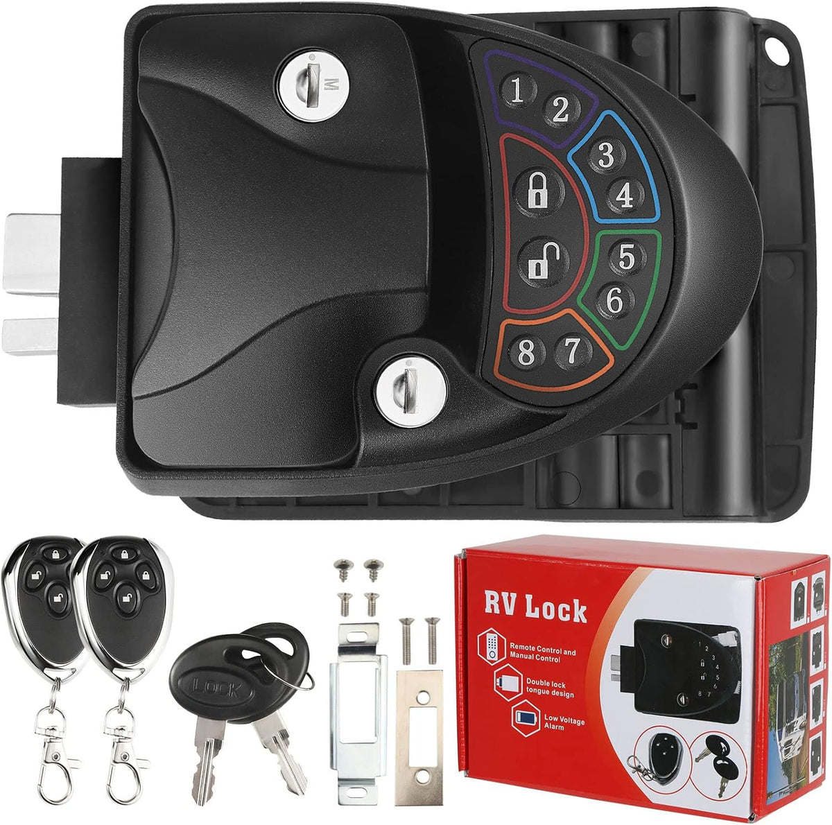 Keyless Entry RV Door Lock with Deadbolt and 2 Remote Key S972