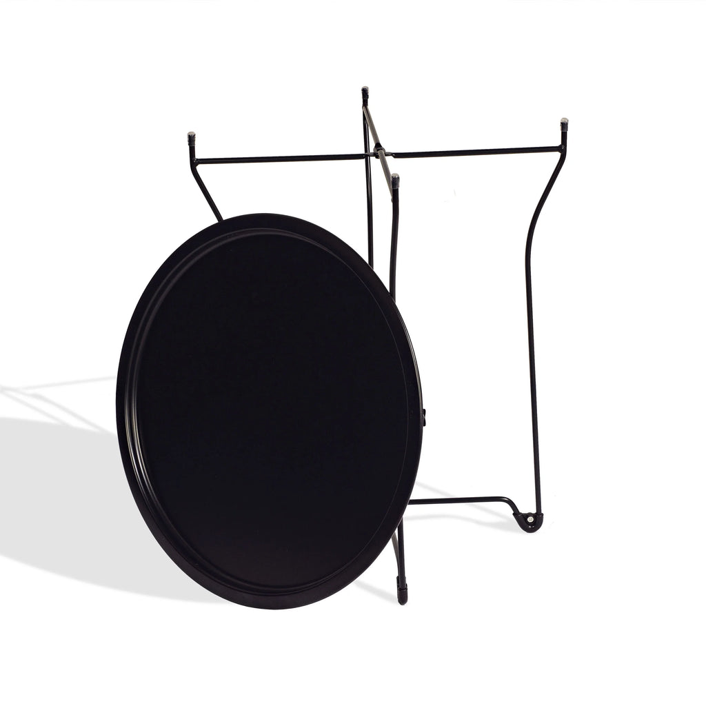 Black Round Metal Tray End Side Table R220116