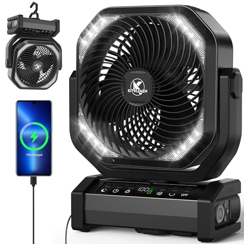 20000mAh Rechargeable Camping Fan with Light J267008