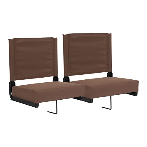 Portable Folding Padded Stadium Chair with Carrying Handle, Black B816797