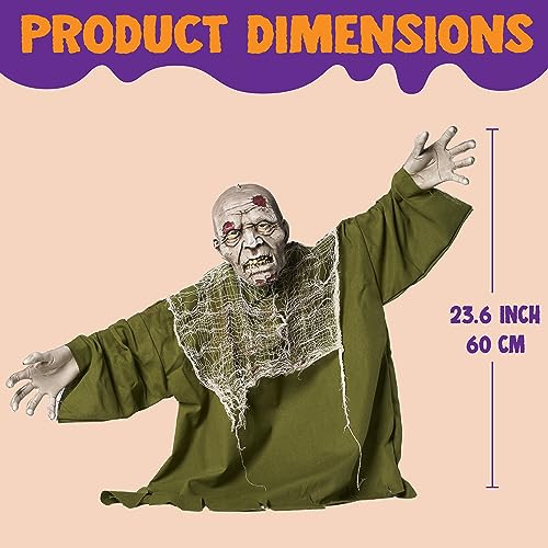 Animated Zombie Groundbreaker Halloween Decoration with Movable Arms K891504
