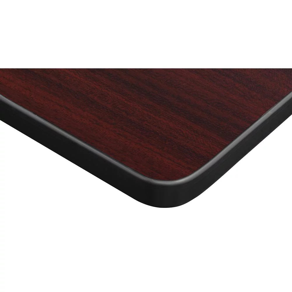 72" L-Desk with Return, Mahogany/Chrome F117965