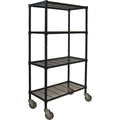 Black 4 Shelf Wire Cart Q28473