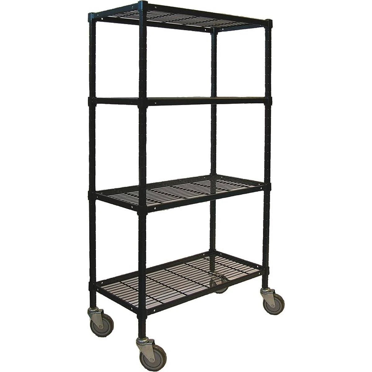 Black 4 Shelf Wire Cart Q28473