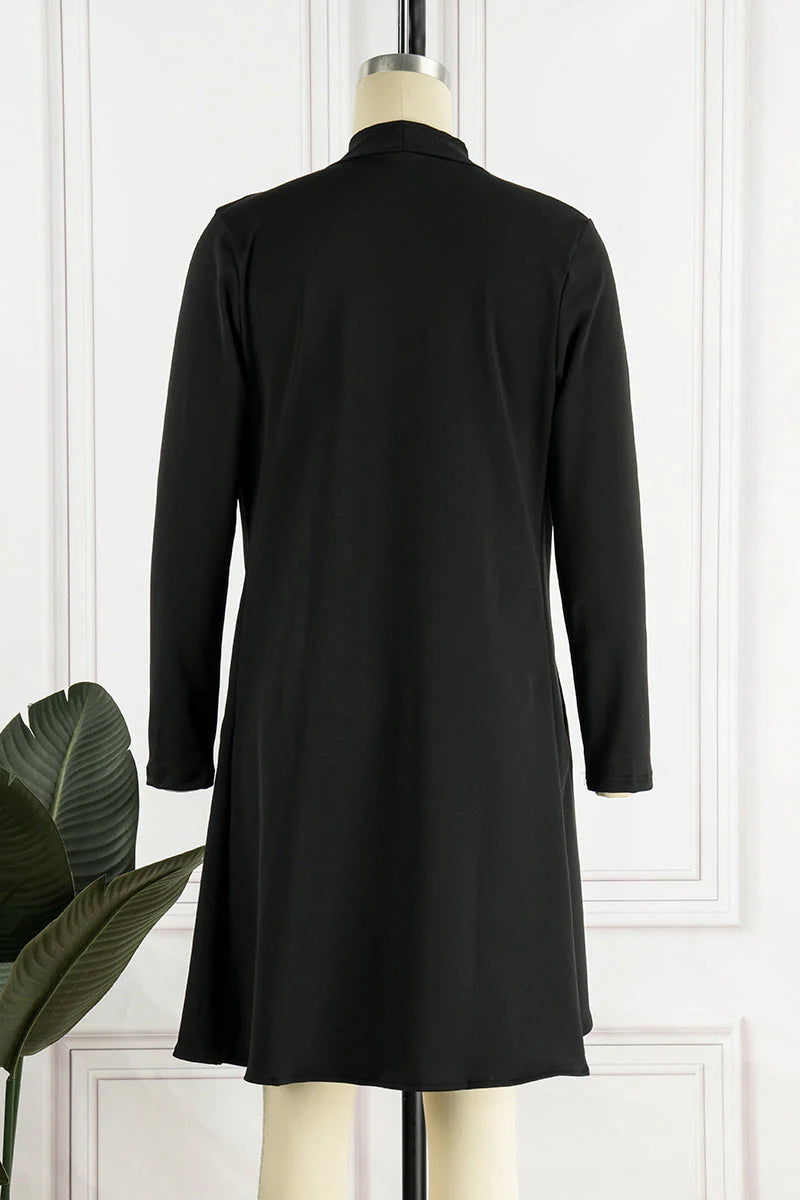 Casual Solid Patchwork Turndown Collar Outerwear V947