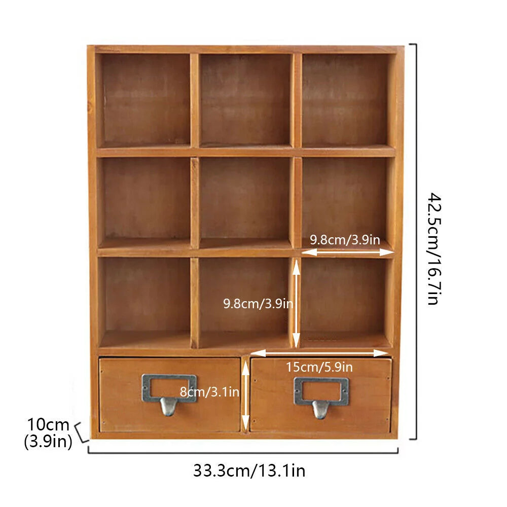 2 Drawer Wooden Storage Shelf Y664