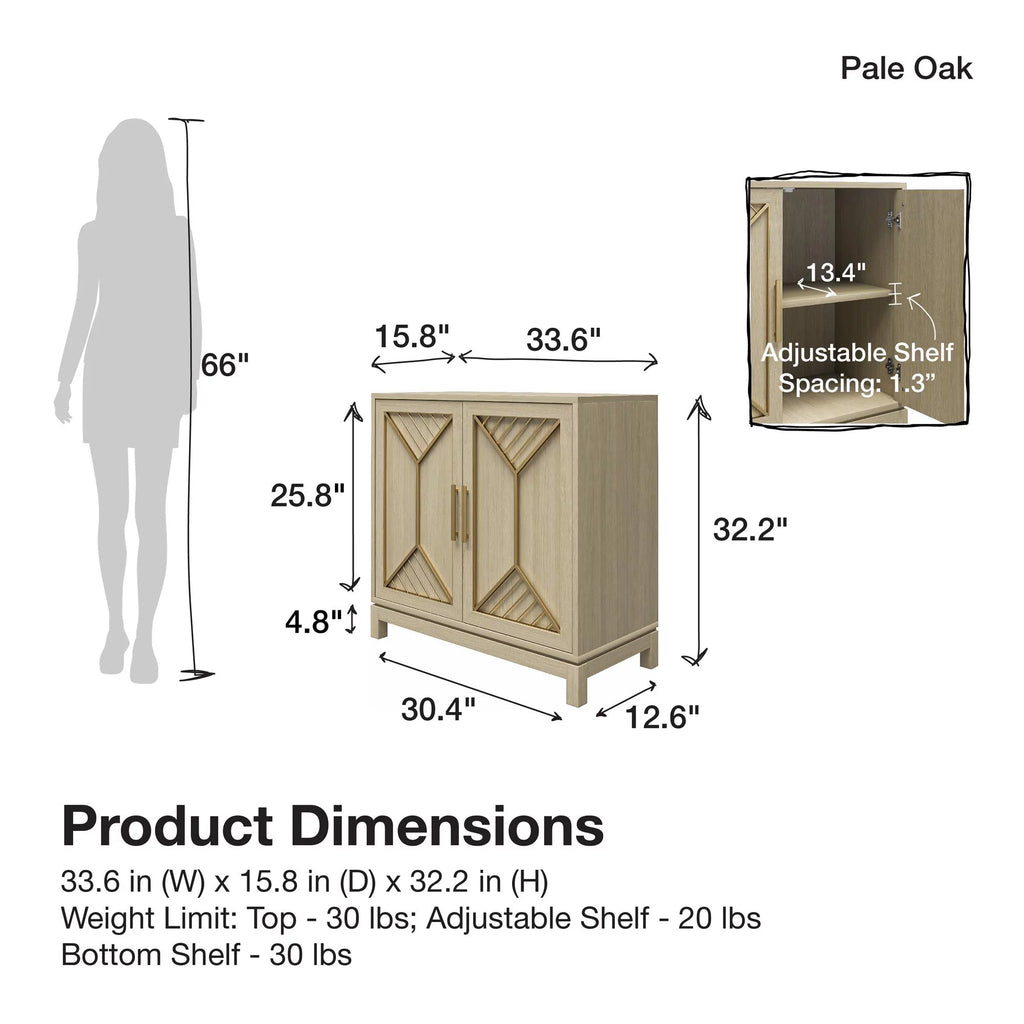 Pale Oak Accent Cabinet S159