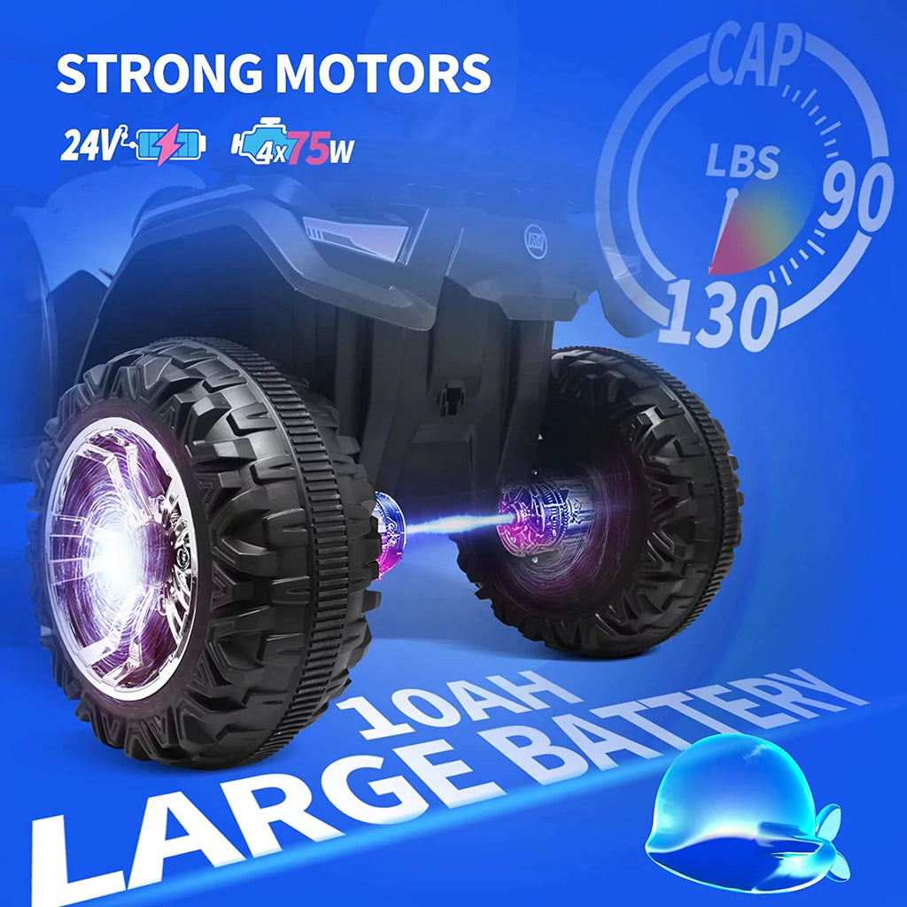 24V Kids Ride on ATV 4WD 2 Seater Quad 4-Wheeler Z7313