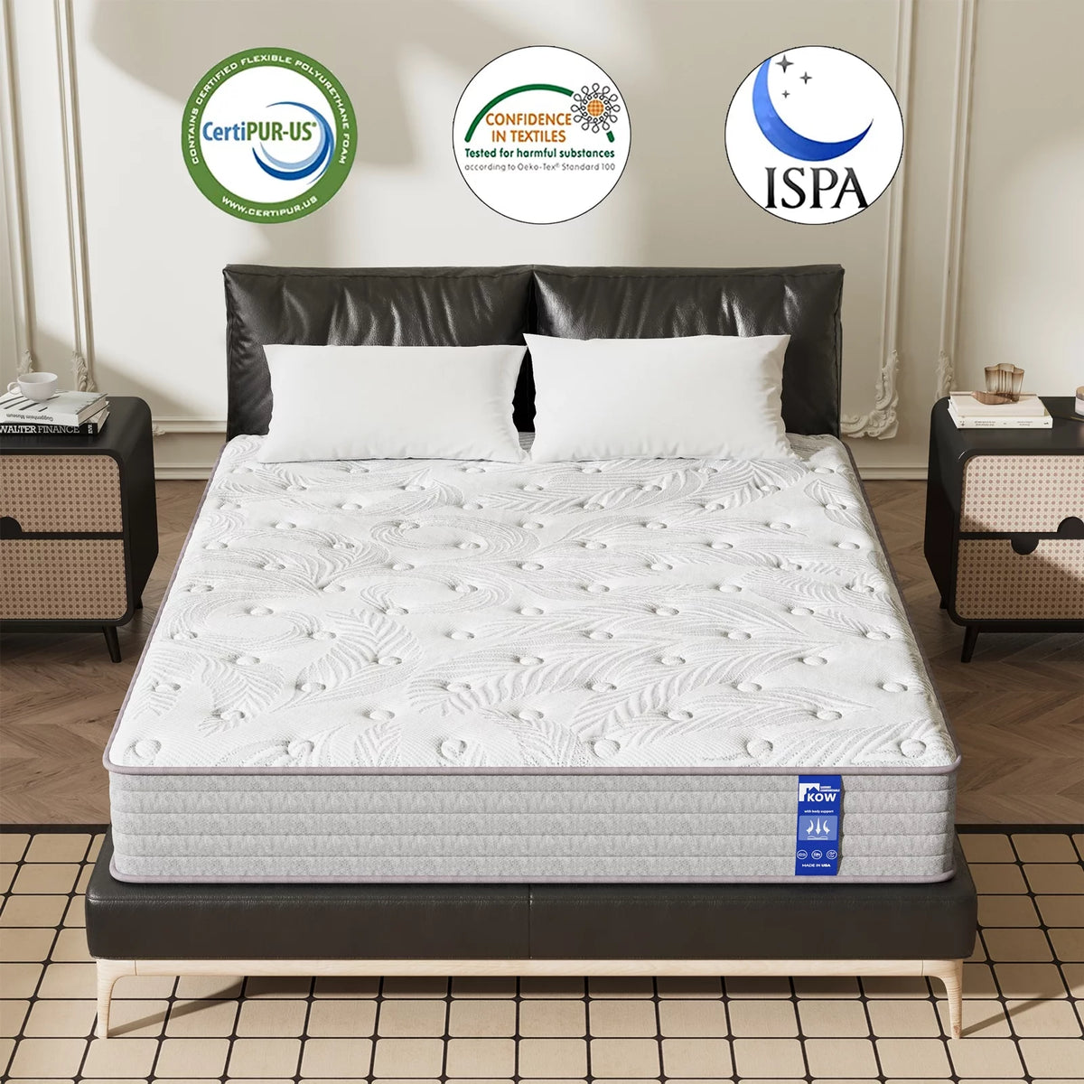 12 Full Size Gel Memory Foam Pocket Spring Hybrid Mattress V93183