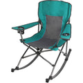 Foldable Camping Rocking Chair, Green, 300 lbs Capacity R50789