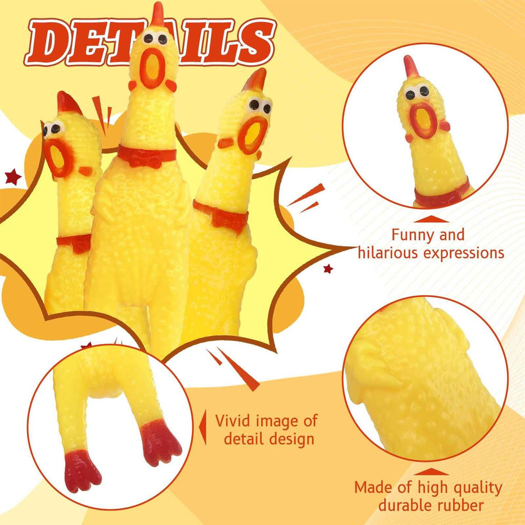 Yellow Rubber Chicken Dog Toys D1630