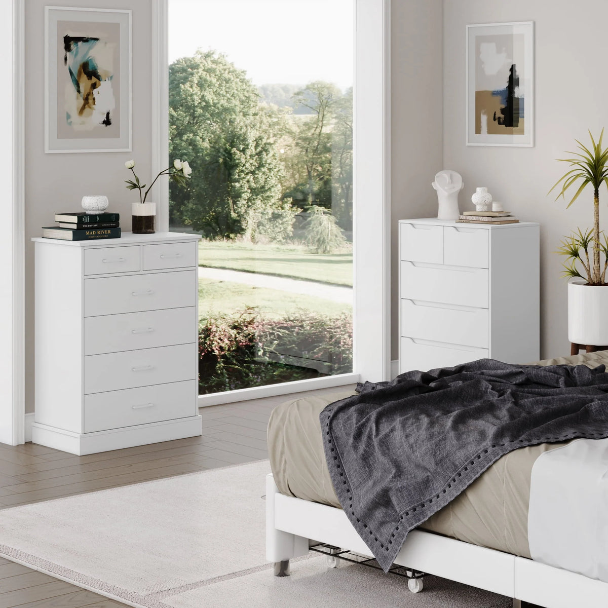 White 6 Drawer Wood Dresser O29591