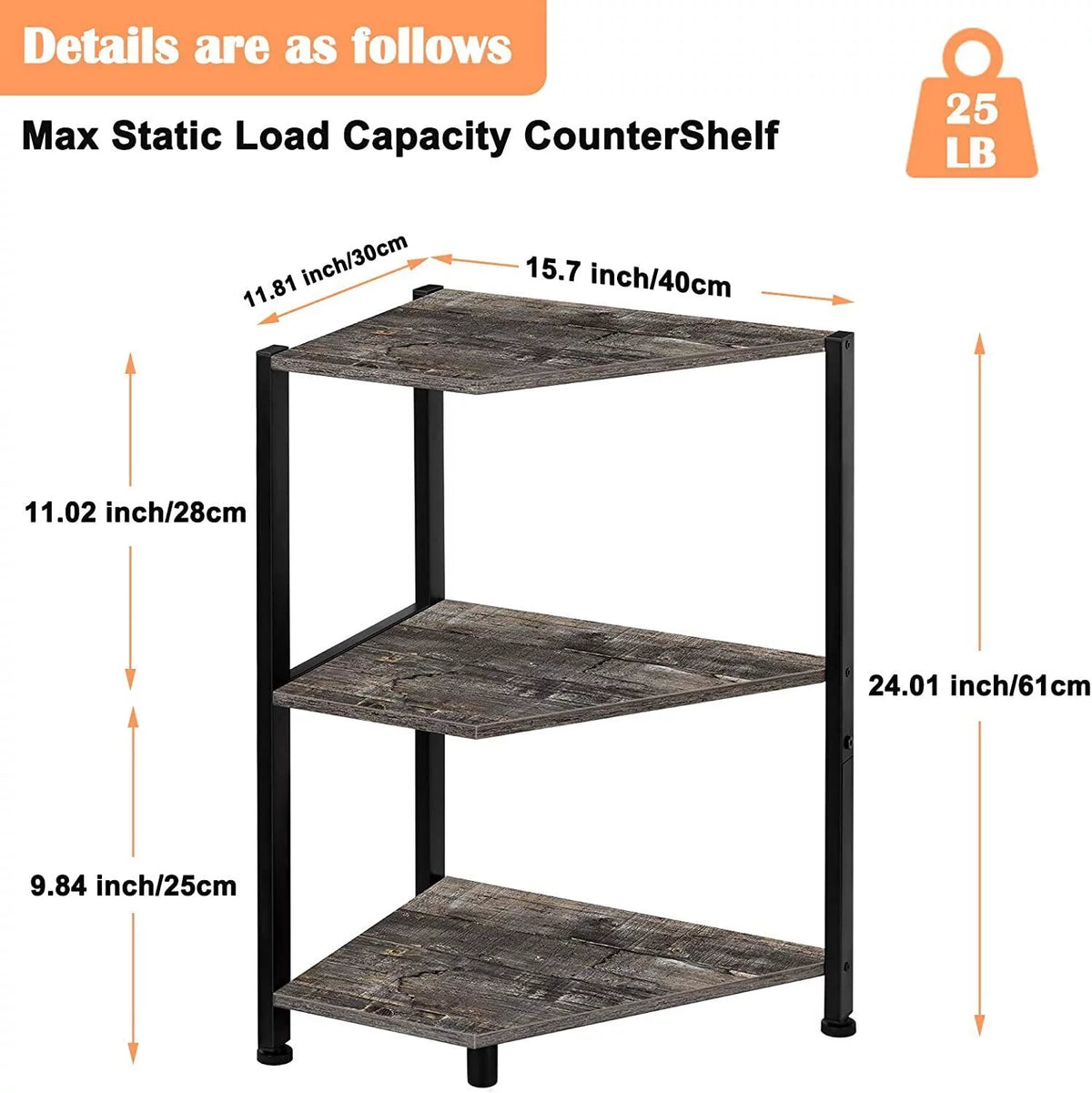 3-Tier Corner Storage Shelf T397161