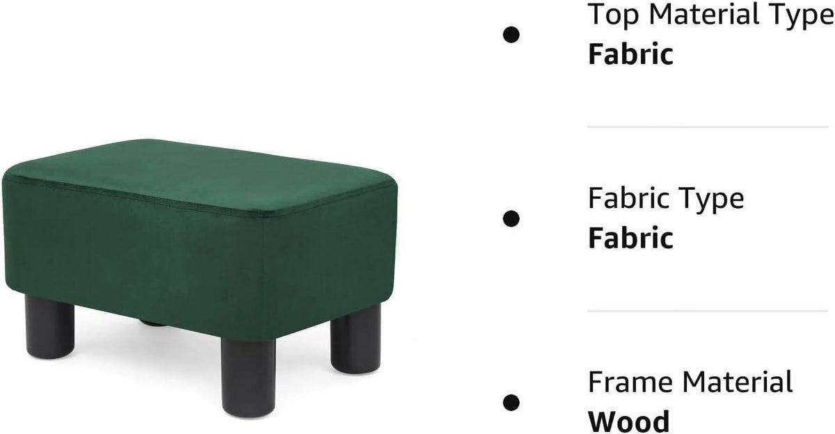 Small Green Fabric Ottoman Footstool V365