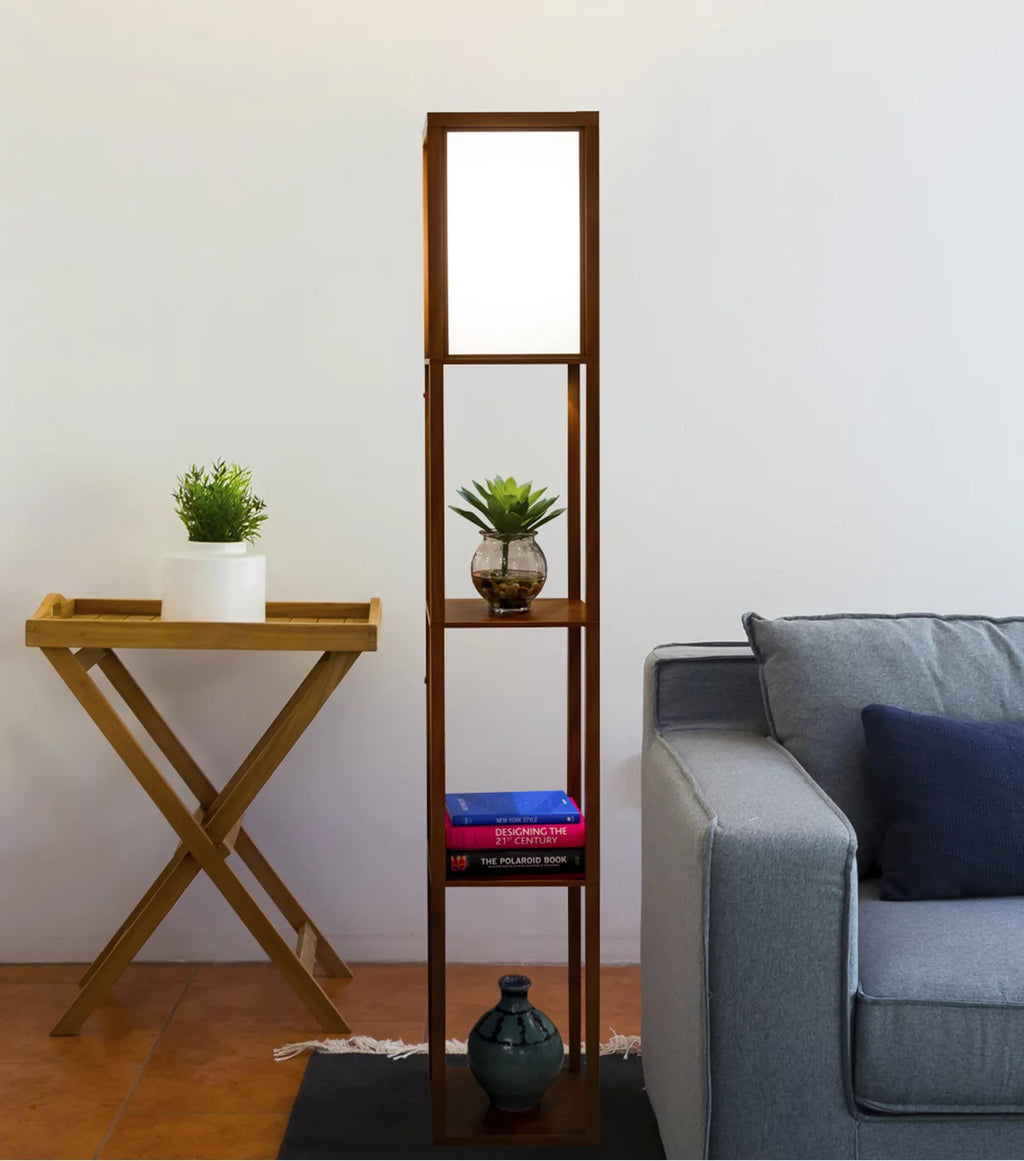 Standing Tower Floor Lamp with Shelves G50081