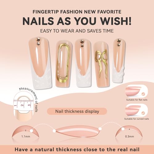 Short Square Press on Nails Set with Stickers U911918