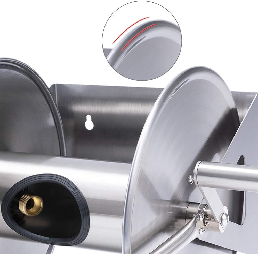 Stainless Steel Hose Reel 80-Feet 5/8 Hose Capacity I338