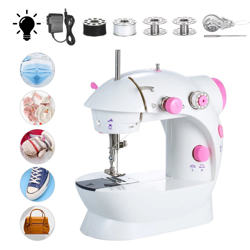 Mini Adjustable 2-Speed Portable Electric Sewing Machine with Light and Cutter P861892