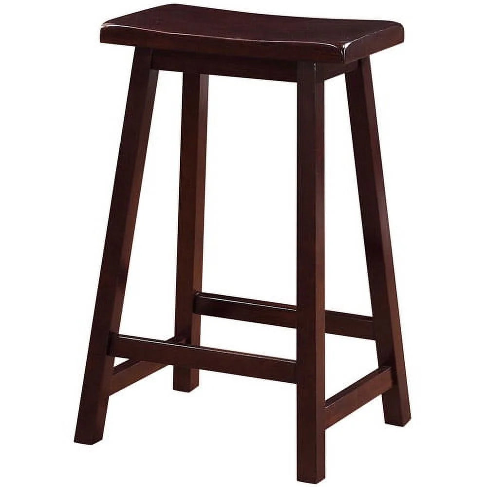 Wood Counter Stool, 24" Seat Height, Dark Brown A783