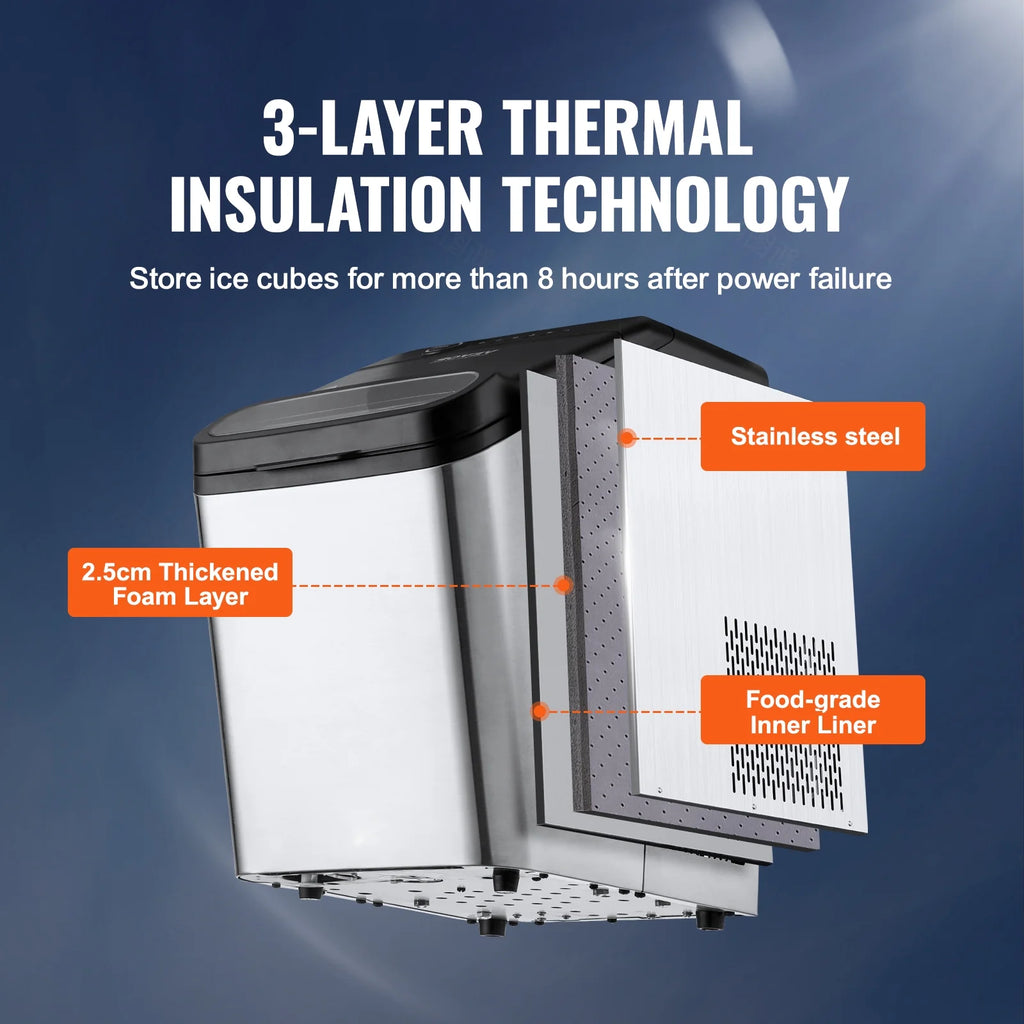 Portable Countertop Ice Maker 33lbs/24H with Scoop and Basket M30224