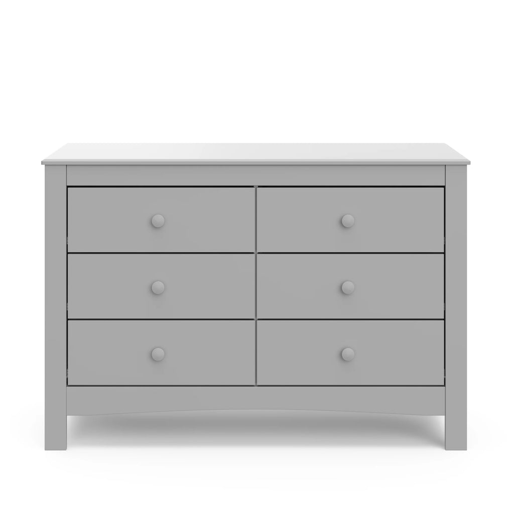 White 6 Drawer Double Dresser E17740