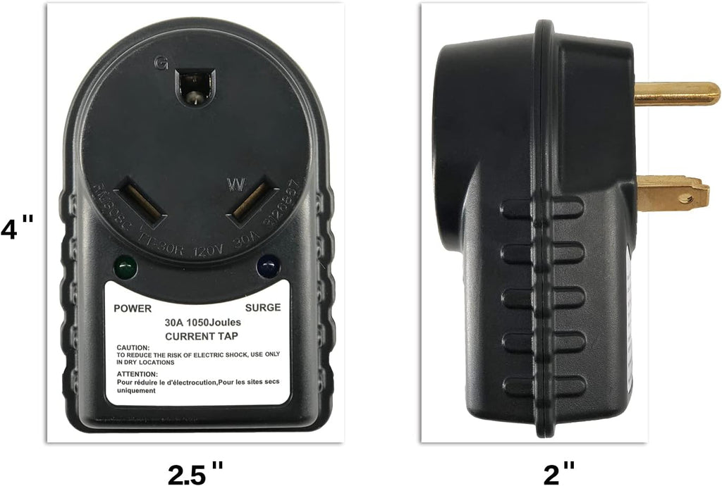 30 Amp RV Surge Protector with LED Indicator Light, Pack of 2 W104678