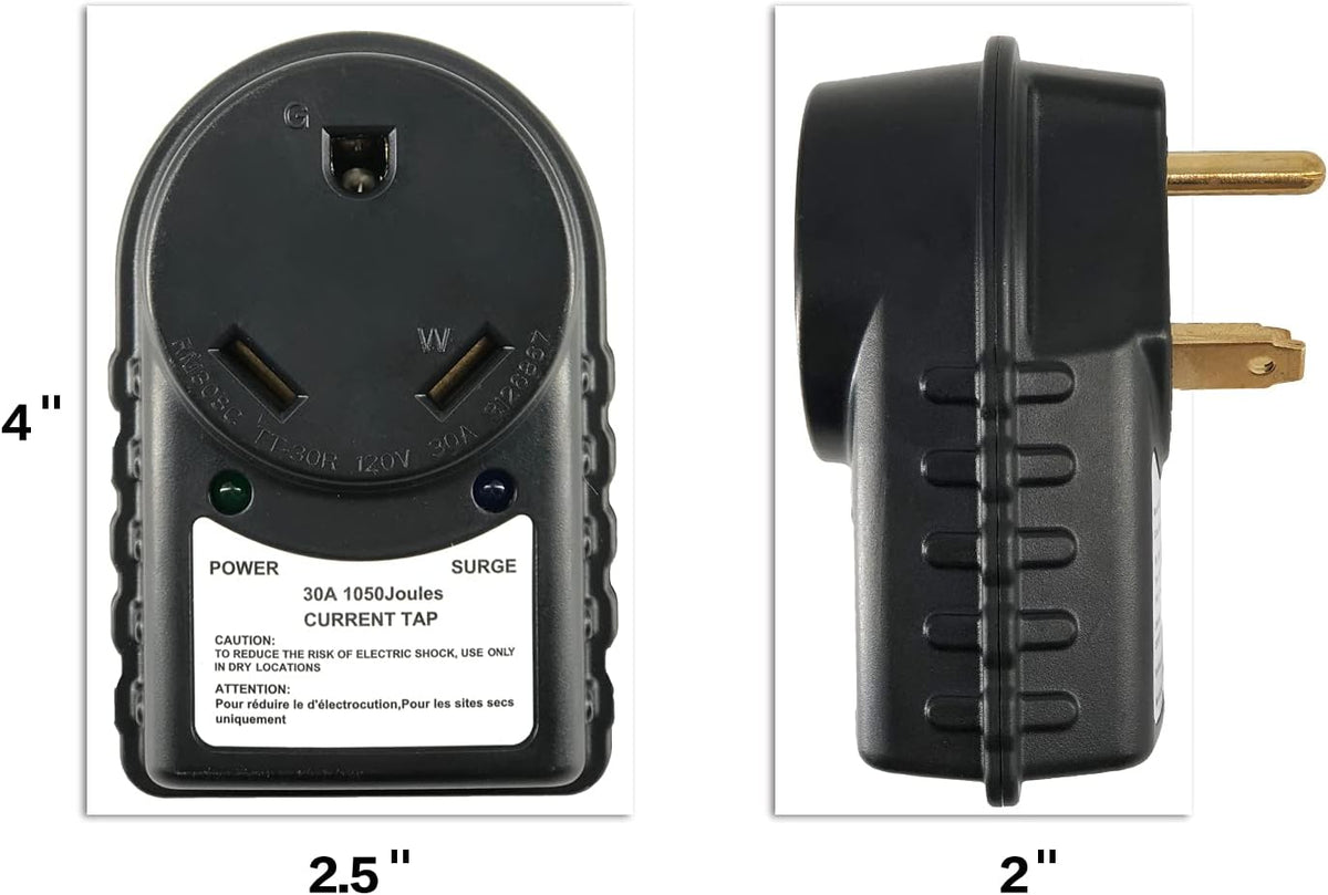 30 Amp RV Surge Protector with LED Indicator Light, Pack of 2 W104678