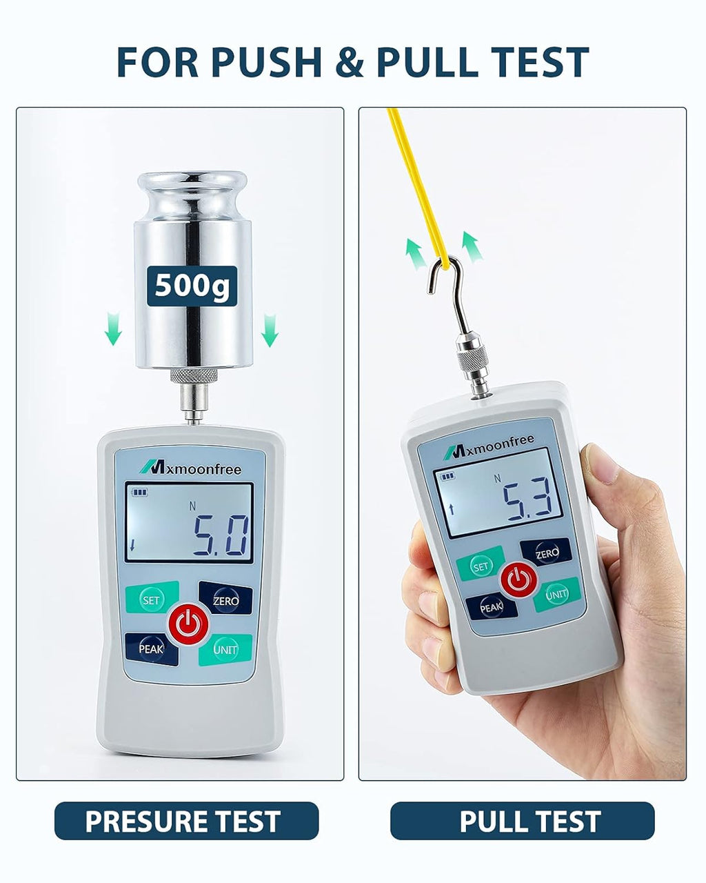 500N Digital Force Gauge Portable Force Meter with Storage Case W237