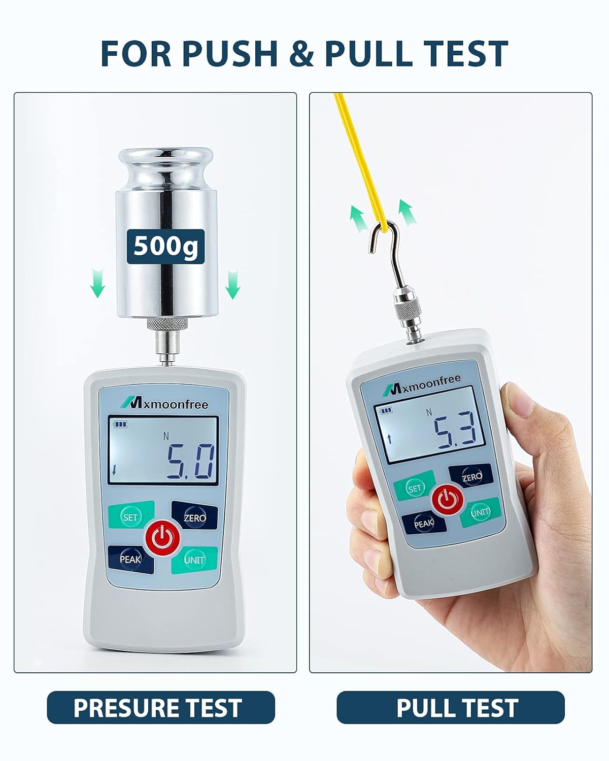 500N Digital Force Gauge Portable Force Meter with Storage Case W237