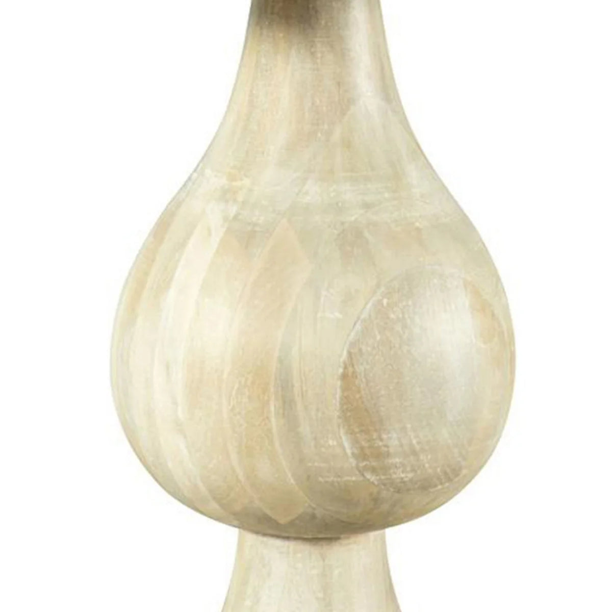 24 Inch Round Pedestal Accent Table Oak White Wood I64680