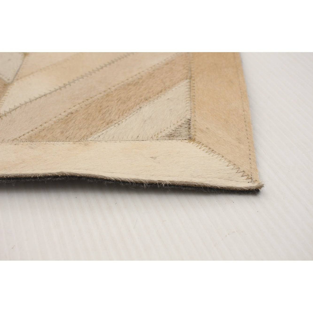 Handmade Cowhide Patchwork Beige Ivory Leather J232989
