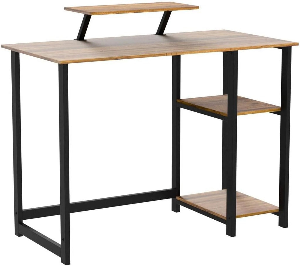 39 inch Computer Desk with Monitor Stand and Reversible Storage Shelve G18625