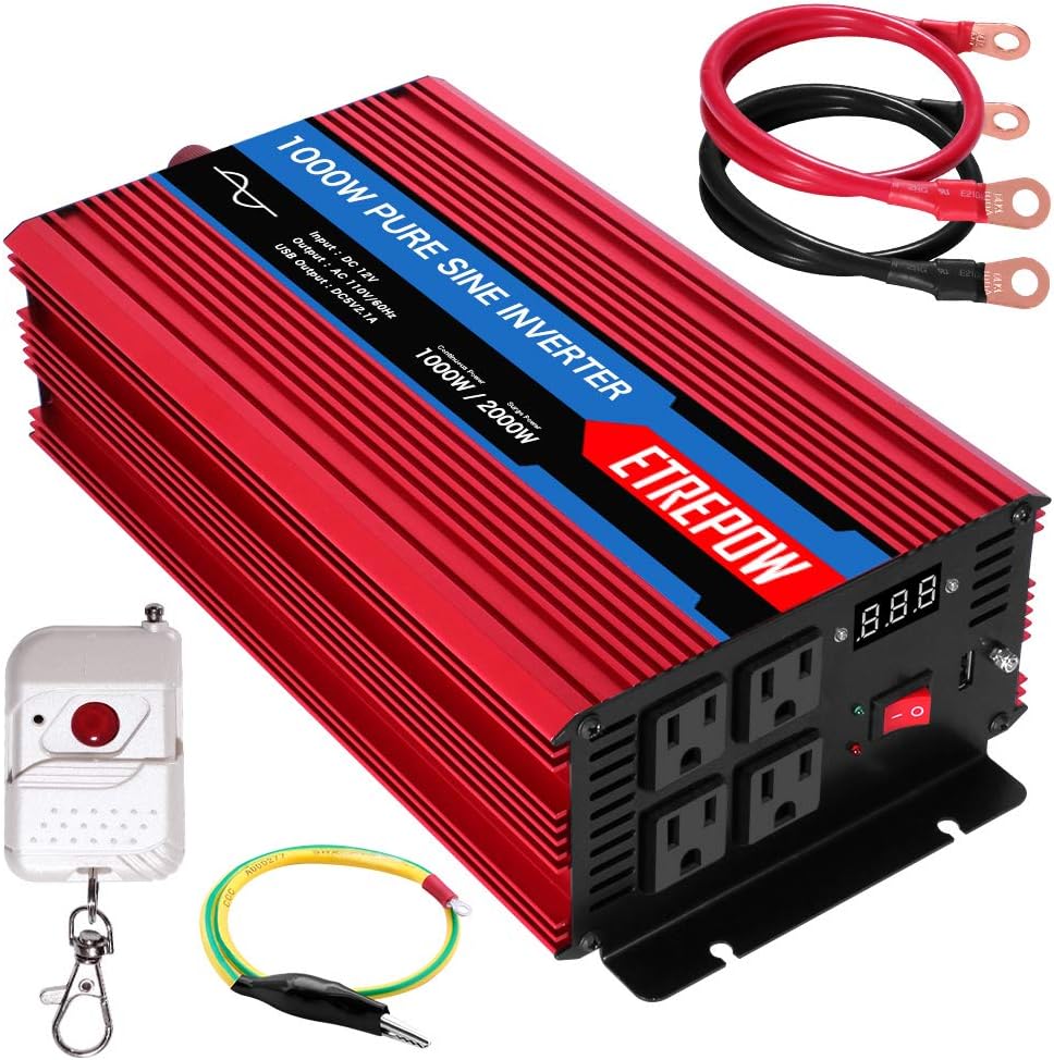 3000 Watt Pure Sine Wave Power Inverter 12V DC to 110V AC U10954