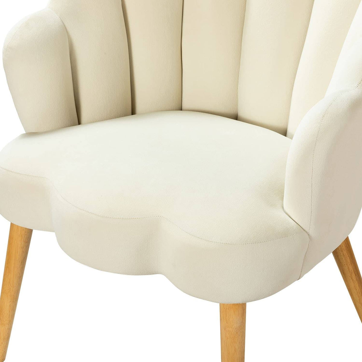Green Scalloped Velvet Arm Chair Z7694